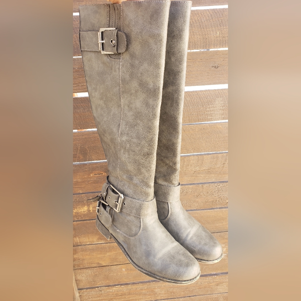 Milly Gray Over the Knee Boots